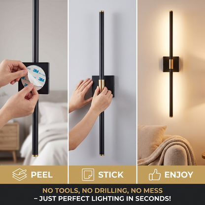 Cordless Rechargeable Wall Lamp — Dimmable LED with Remote, Set of 2
