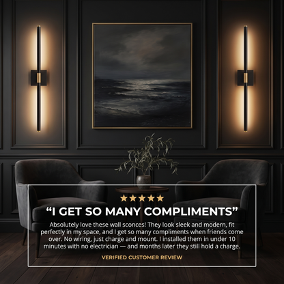 Cordless Rechargeable Wall Lamp — Dimmable LED with Remote, Set of 2