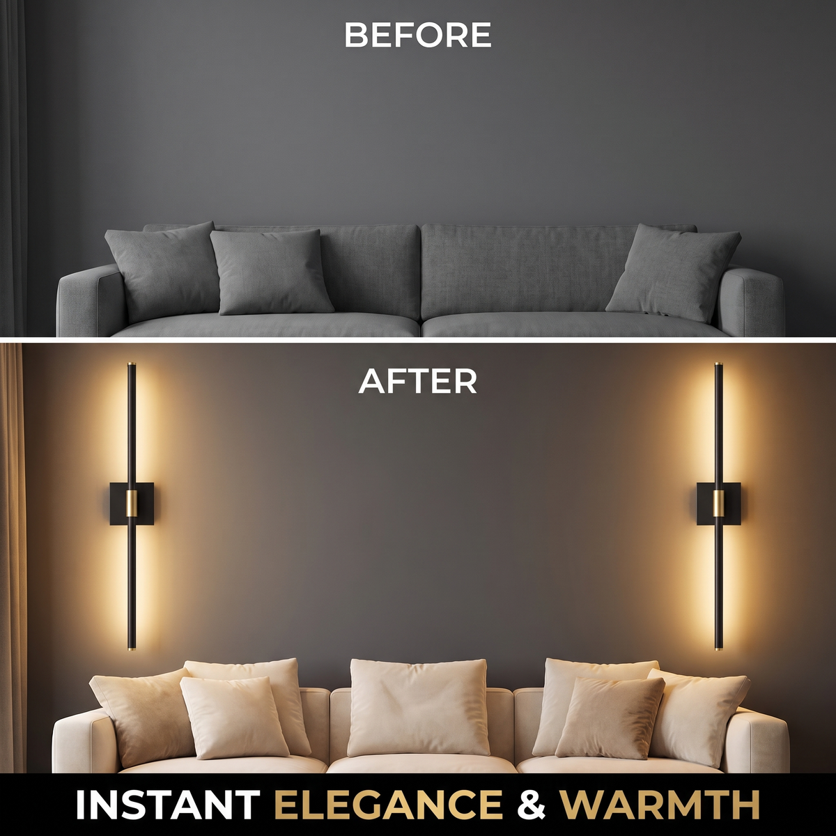 Cordless Rechargeable Wall Lamp — Dimmable LED with Remote, Set of 2